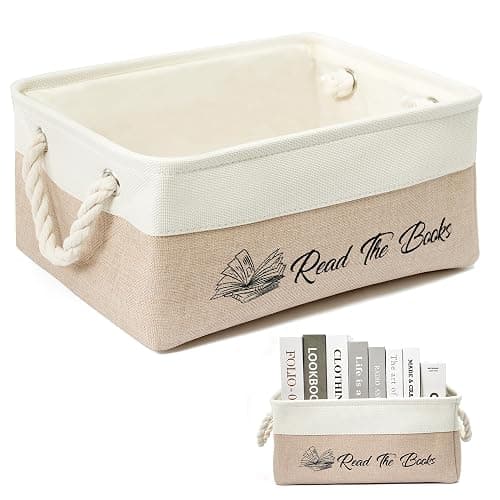 Book Storage Baskets for Organizing, Book Lover Gifts Read The Books List Storage Organizer with Handles, Durable&Collapsible Storage Bin Bookworm Gift - Perfect for Club Members Teacher Student - Image 1