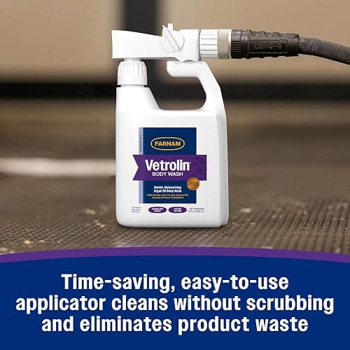 Farnam Vetrolin Body Wash, Time-Saving with No Scrubbing, Gentle and Moisturizing with Argan Oil, Soothes Dry Skin, for Horses and Dogs, 32 fl oz. thumbnail 6