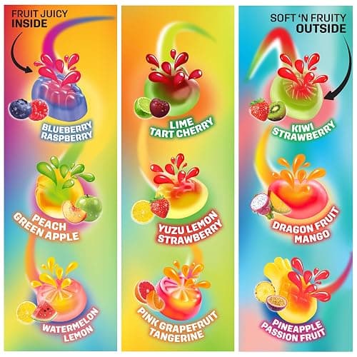 Welch's Fruit Snacks Fusions, Variety Pack, Gluten Free, 0.8 oz, 50 Ct | Juice-filled 2-in-1 fruit snack, 3 flavor collections: Original Fruits, Tropical Tornado & Citrus Surge, gluten free thumbnail 5