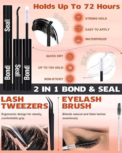 Geeneiya Fluffy Lash Clusters Kit 8-16MM, Wispy Eyelash Clusters Kit, Natural 3D Fluffy Effect Lash Extension Kit, C Curl Cluster Eyelash Extensions Kit with Waterproof Lash Bond and Seal, Tweezers thumbnail 6
