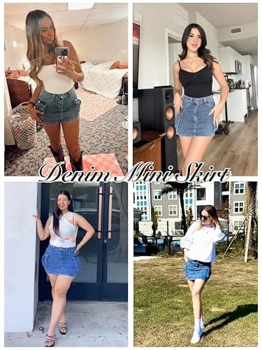 Mancreda Women Denim Cargo Skirt Mini Low Waist Button Bodycon Y2K Flap Pockets Skirts thumbnail 4