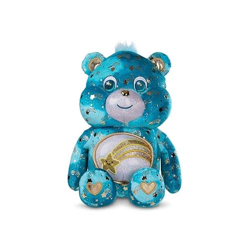 Basic Fun Care Bears 35cm Glowing Belly Plush – Wish Bear – Soft Eco-Friendly Toy with Light-Up Belly Badge – Comforting Collectible for Kids & Fans thumbnail 4
