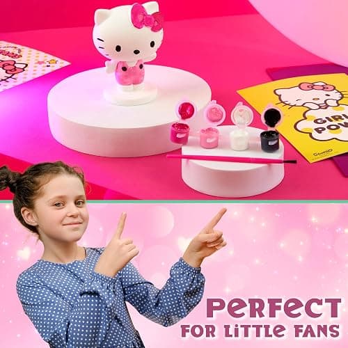 Hello Kitty Paint Your Own Plaster Figure Set for Girls Teenagers DIY Crafts Art Set Activity - Kawaii Gifts for Girls thumbnail 4