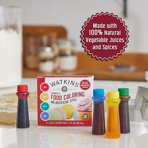 Watkins Assorted Food Coloring, 1 Each Red, Yellow, Green, Blue, Total Four 0.3 oz bottles, 4 Count (Pack of 1) thumbnail 5
