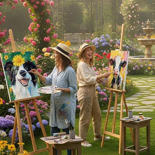 Cholemy 36 Pcs Paint and Sip Kit for Adults 8''x10'' Pre Drawn Canvas for Painting DIY Afro Acrylic Painting Kit Wood Easel Brushes Date Night Bulk for Christmas Party Gifts(Flower Animals) thumbnail 6