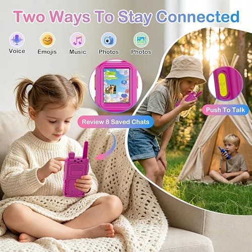 Video Walkie Talkies for Kids 3-8, Rechargeable Walkie Talkies with 180°Rotating Camera & 4 Voice Changer, 2-Way Video & Voice Chat Toy, 600FT Long Range, Birthday Gifts for Boy Girl thumbnail 4