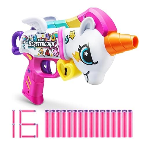 ZURU XSHOT Blastercorn mit 16 Darts: Einhorn-Thema, Schießspielzeug für Unisex-Kinder ab 3 Jahren - Image 1
