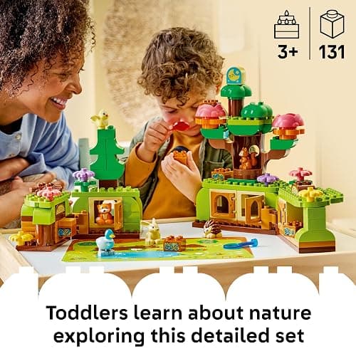 LEGO DUPLO Town Discovery Forest with Wild Animals 10480 | Preschool Building Toys for Toddlers, Ages 3+, Sturdy Build for Pretend Play, Fine Motor Skills, 131 pieces, Gift Idea thumbnail 2