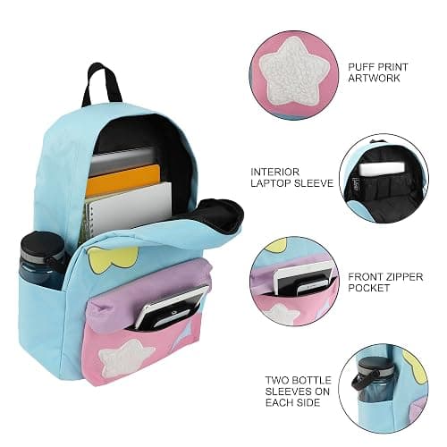 Bioworld Kirby Stars 17" Pink & Blue adult Backpack thumbnail 4