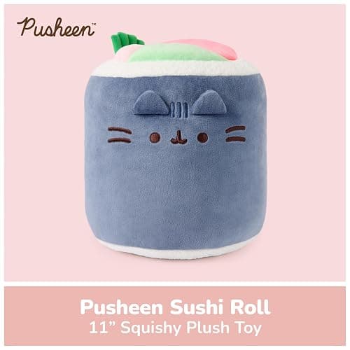 GUND Pusheen Bento Sushi Roll Plush, Squishy Toy, Collectible Plush Toy, Food Plushies, Stuffed Animal for Ages 8 and Up, Blue, 11” thumbnail 3