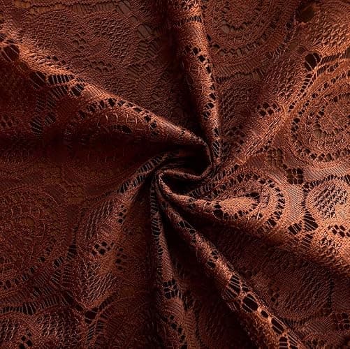 YJ YANJUN Boho Lace Curtains 54 inch Length 2 Panels -Vintage Floral Crochet Sheer Panels with Tassel for Living Room Bedroom Light Filtering Neutral Rustic Fall Winter Drapes Caramel Brown W59 x L54 thumbnail 5