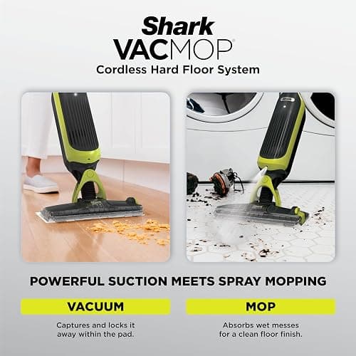 Shark VACMOP Cordless Hard Floor Vacuum Mop, Includes 2 Disposable Pads and 12 Ounces Solution, Charcoal Gray, VM180 thumbnail 2