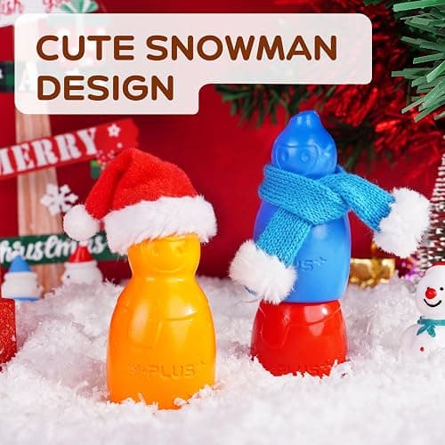 Stackable Snowman Toddler Crayons, 8 Colors Crayons for Kids, Easy Grip Jumbo Crayon Toy, No-Toxic Art Supplies for Kids age 1-6 thumbnail 2