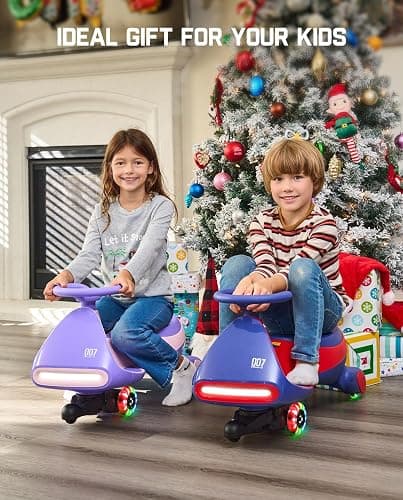 FanttikRide N7 Pro Electric Wiggle Car with Pedal, Rechargeable Battery, CyberWiggle, 2 in 1 Swing Car, 2 Speeds Max 4 Mph, Anti-Rollover, Flashing Wheels, Bluetooth, for Ages 3 and Up, 150 Lbs, Blue thumbnail 9