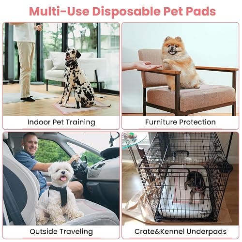 Pet Toilet Training Pads 100Count Disposable Puppy Pee Pads 18" x 13" for Dogs, Ultra Absorbent|Quick Dry|Leak-Proof Pet Potty Pads for Dog, Cat, Rabbits and Guinea Pigs (Pink) thumbnail 4