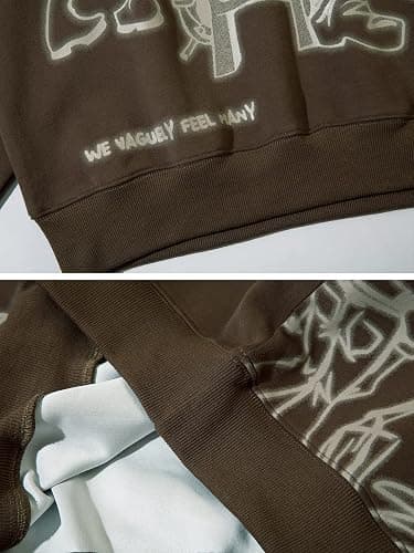 YEOU Men's Fashion Pullover Hoodie Sweatshirt Fleece Y2K Harajuku Hip Hop Streetwear Casual Sweatshirt Hooded thumbnail 2