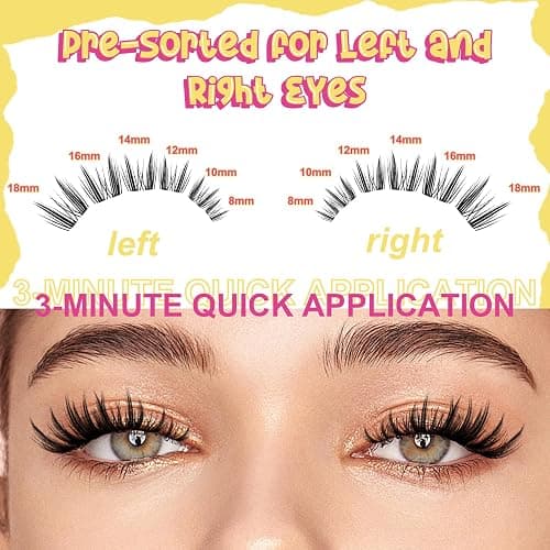 WiWiLINK Wispy Lash Clusters Manga DIY Lash Extension Kit and D Curl Eyelash Clusters 8-18mm with Bond, Seal, and Remover Natural Lashes Clusters- Invisible Band Lashes Spikes Eyelashes, Freya-kit thumbnail 7