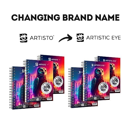 ARTISTIC EYE 5.5X8.5” Premium Sketch Book Set, Pack of 3 (300 Sheets), 68lb (100gsm), Spiral Bound, Acid-Free Drawing Paper, Perfect for Most Dry Media, Ideal for Beginners & Professionals (Set of 3) thumbnail 8