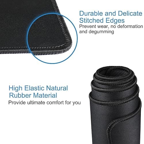 Extra Large Mouse Pad 31.5 x 11.8 in, Gaming Mousepad with Stitched Edges, Premium Microfiber Cloth Surface, Waterproof Non-Slip Base Keyboard Desk Mat for Home Office Gaming, Black - Black - 31.5L x 11.8W inches thumbnail 4