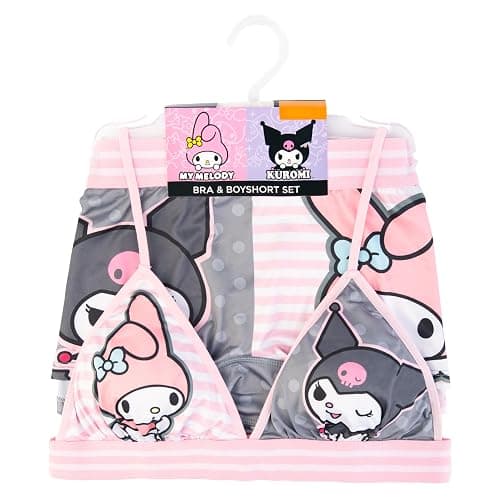 Hello Kitty womens Sports Bra & Boy Short Underwear Sets With Kuromi, Melodi, Keroppi & More in Xxxs-xl thumbnail 2