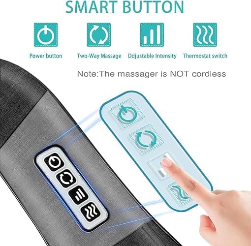 AERLANG Shiatsu Back and Neck Massager, Back Massager Deep Tissue Kneading Neck and Shoulder Massage with Heat, Electric Massage Pillow Fathers Day Gift Ideas from Daughter Son(NOT Cordless) thumbnail 3