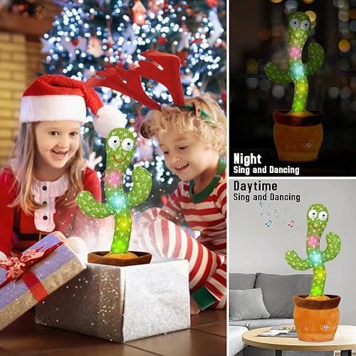 Emoin Talking Dancing Cactus Toy Mimicking Toy, Singing Cactus Mimicking Recording Repeating What You Say with LED English Songs for Toddlers Boys Girls, Interactive Baby Toys thumbnail 6