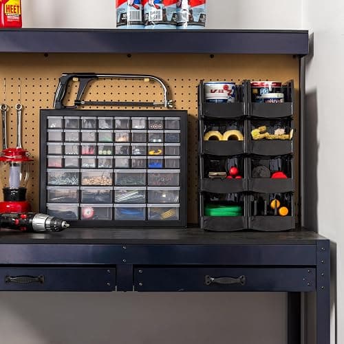 IRIS USA 44-Drawer Small Parts Storage Cabinet, Crafts, Made in USA, Black | Wall-mountable, Stackable, Building Bricks, Screws, Nuts & Bolts, Hardware, Garage Tool Storage thumbnail 7