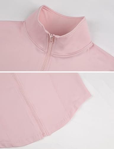 Lviefent Womens Lightweight Full Zip Running Track Jacket Workout Slim Fit Yoga Sportwear with Thumb Holes thumbnail 5