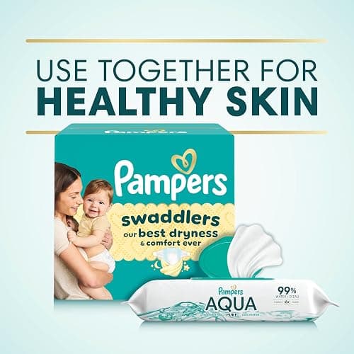 Pampers Baby Wipes Aqua Pure, 99% water-based wipes, Hypoallergenic and Unscented Baby Wipes, 672 Wipes Total (12 Flip-Top Packs) thumbnail 10