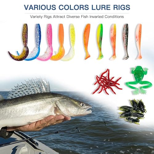 WITOROR Fishing Lures, 144Pcs Tackle Box Included Crankbaits, Spoon, Hooks, Jigs, Weights and More Other Accessories, Fishing Bait Lure Gear Teasers Kit Gifts for Men Bass Freshwater thumbnail 4