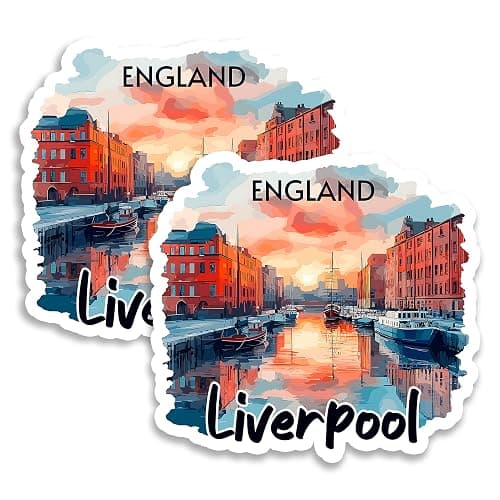 Liverpool England Magnet 4 Inch 2-Pack Mersey City – Strong Vinyl Decorative Travel Magnets for Fridge Locker Kitchen Office – Cute Fun Aesthetic Cool Durable & Long-Lasting Souvenir ID44999 - Image 1