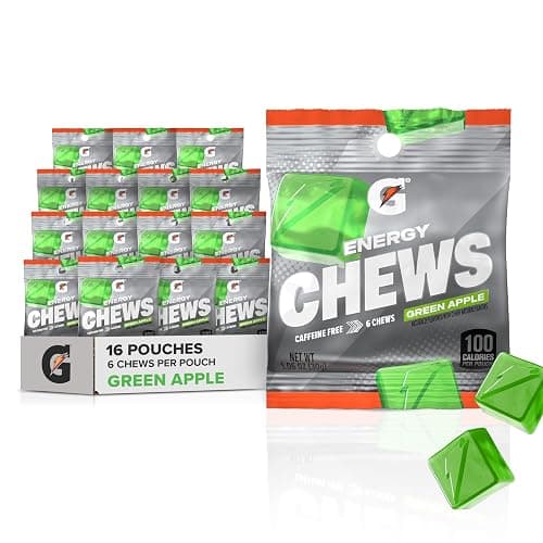 Gatorade Energy Chews, Green Apple, Caffeine Free, B12, 1.06 oz - 100 Calorie Pouches, (16 Pack) - Image 1