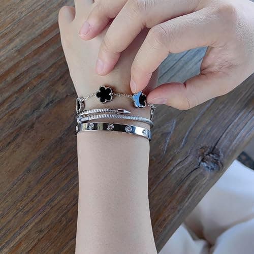 Jade cabbage Gold Bracelets for Women 18K Gold Plated Love Friendship Bracelet With Cubic Zirconia Cuff Bangle Jewelry Set Witness the Gift of Love thumbnail 7