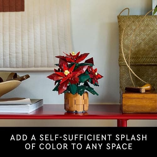 LEGO Icons Poinsettia Building Sets for Adults - Artificial Flowers for Decoration - Christmas Flowers for Table Centerpiece - 10370 thumbnail 6