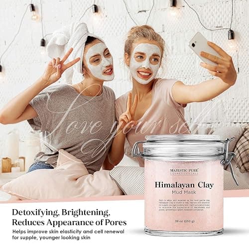 Majestic Pure Dead Sea Mud Mask and Himalayan Clay Mask Bundle – Natural Skin and Face Care for Women and Men thumbnail 6