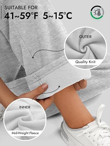 ATHMILE Womens Sweatpants 2025 Fall Baggy Wide Leg Sweatpant Fleece Lined Straight Leg Sweat Pants thumbnail 3