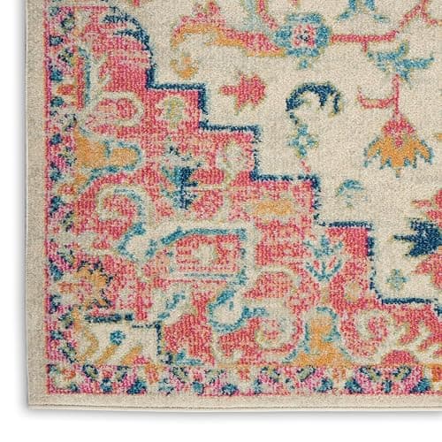 Nourison Home Passion Ivory/Pink 3'9" x 5'9" Area Rug, Boho, Moroccan, Bed Room, Living Room, Dining Room, Kitchen, Easy Cleaning, Non Shedding, (4' x 6') thumbnail 5