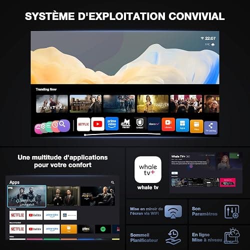 Mini Videoprojecteur 4k, [App Officiellement Certifiée & Ultra-Fin] VOPLLS 28000 Lumens Auto Focus/Keystone Projecteur Video, FHD 1080P Retroprojecteur Portable WiFi Bluetooth/Home Cinéma/Phone thumbnail 7