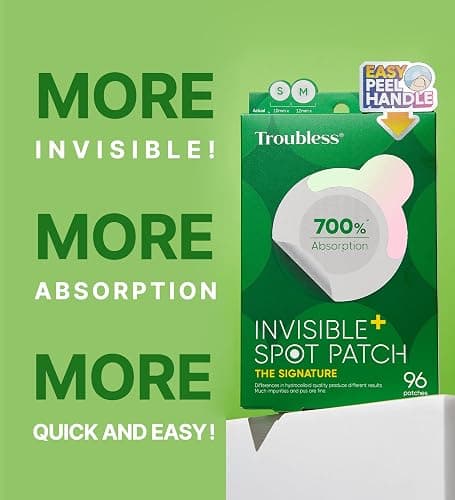 Troubless Invisible Pimple Spot Patch - 96 Ultra Thin Acne Patches - Easy Peel - 2 Sizes thumbnail 2
