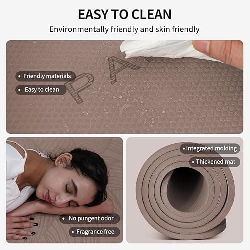 PAIDU Large Yoga Mat-72’x36’x0.4’ Extra Width ＆ Thick,Comfortable,Non-Slip Exercise Mat-Works Great on All Floor for Stretching,Yoga Studio,Gym or Home Workouts thumbnail 5