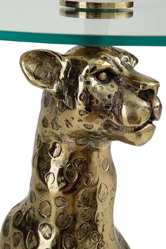 Signature Design by Ashley Vallain Industrial Glass Tabletop Accent Table with Leopard Base, Metallic & Glass thumbnail 9