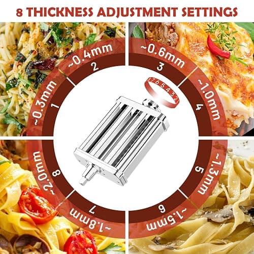 3-in-1 Pasta Attachment for KitchenAid Stand Mixer - Stainless Steel Pasta Maker with Roller, Spaghetti & Fettuccine Cutters | Professional Pasta Accessories for Homemade Noodles & Italian Cuisine thumbnail 4