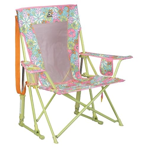 GCI Outdoor Comfort Pro Rocker Camping Chair | Portable Folding Rocking Chair with Durable Armrests & Drink Holder — Floral - Image 1
