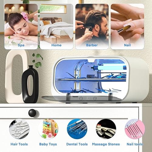 Yofuly Sterilizer for Esthetician, 12L Double-layer Large Sterilizer for Nail Tools, Multi-Functional Nail Cleaner Box, Large Capacity Cleaning Cabinet for Home Use, Barbers, Beauty Salons, and Spas thumbnail 7