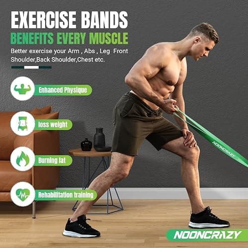 Resistance Bands Set, 5 Different Levels Pull Up Assistance Bands(8-125LB) | Gym Bands with Handles & Door Anchor & Training Poster, Strength Bands for Training, Yoga, Muscle Toning for Men and Women thumbnail 2