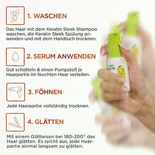 Garnier Fructis Sleek & Stay Heat-Activated Siero con alfa silana per capelli secchi e inclini al crespo, 50 ml thumbnail 6