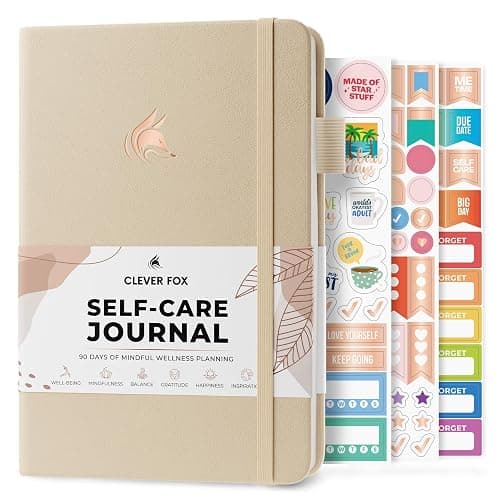 Clever Fox Self-Care Journal – Daily Reflection Notebook – Mental Health & Personal Development Planner, Meditation & Mood Log, A5 (Seashell) - A5 (5.8'' x 8.3'') - Seashell - Image 1