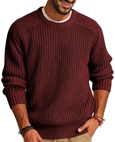 PJ PAUL JONES Mens Sweater Crewneck Knit Sweaters Casual Textured Pullover Sweater - Image 1