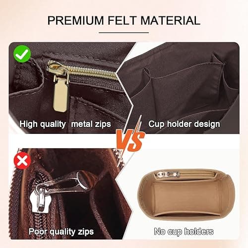 DOIAPUOS Dupont Paper Purse Organizer Inserts for brooklyn 28 Insert Keeps Tote Handbag（Brown） thumbnail 6