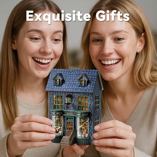 Flever Dollhouse Miniature DIY House Kit Creative Room with Furniture for Romantic Valentine's Gift (Magic Store) thumbnail 9